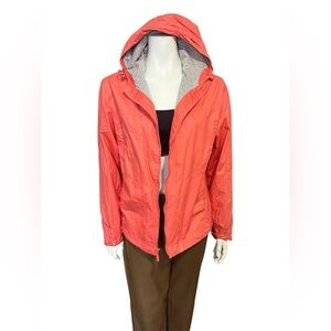 DENVER HAYES Women's Coral Hooded Windbreaker Jacket Size XL